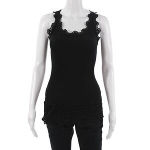 Rosemunde Women Black Silk Cotton Sleeveless Camisole Gothic Solid Size M